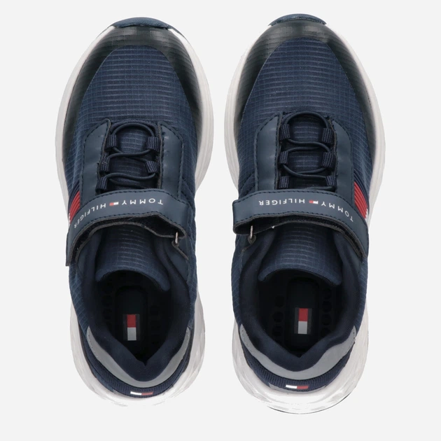 Sneakersy chłopięce na rzepy Tommy Hilfiger Flag Low Cut Lace-up Sneaker T3B9-32895-0328800- 39 Granatowe (8052578196915) - obraz 4