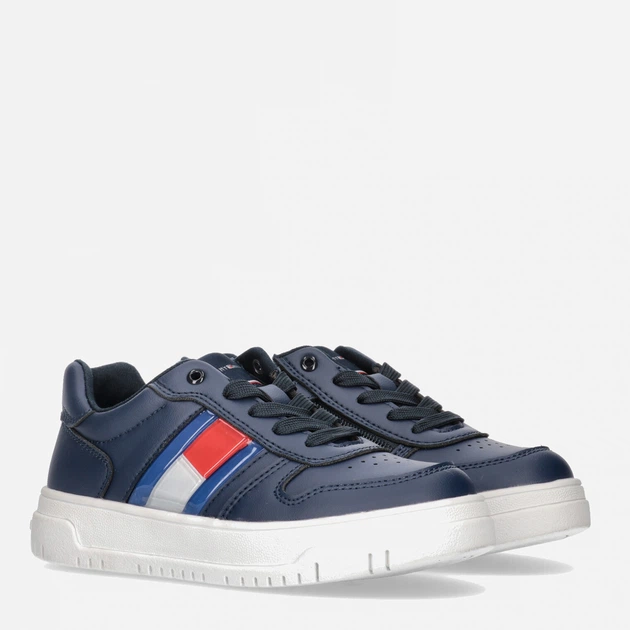 Sneakersy chłopięce Tommy Hilfiger Flag Low Cut Lace-up Sneaker T3X9-32867-1355800- 31 Granatowe (8052578204191) - obraz 2