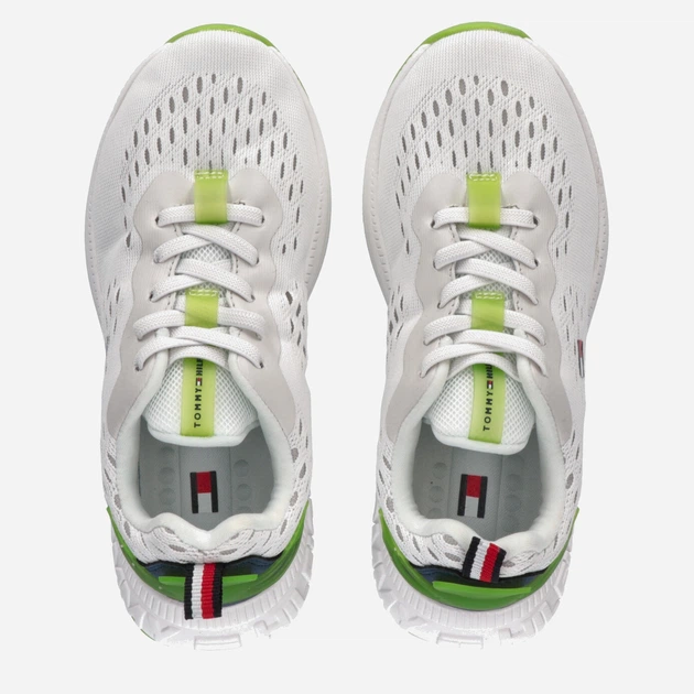 Sneakersy chłopięce Tommy Hilfiger Low Cut Lace-up Sneaker T3X9-32892-0702X336 33 Białe (8052578231166) - obraz 4