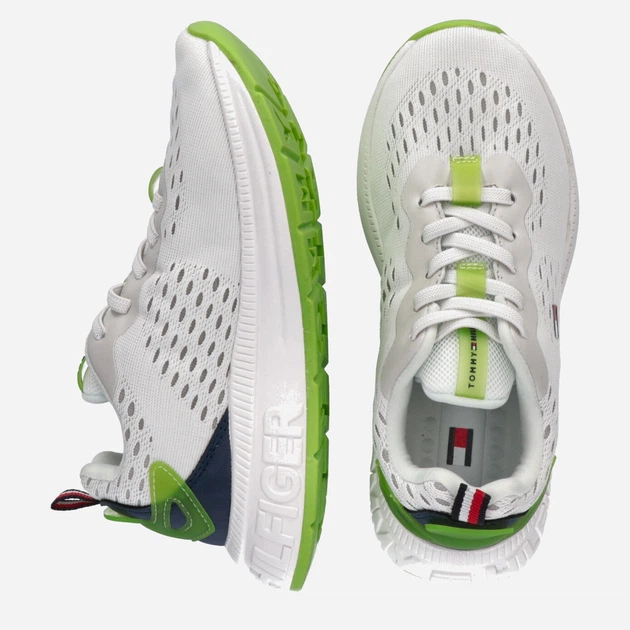 Sneakersy chłopięce Tommy Hilfiger Low Cut Lace-up Sneaker T3X9-32892-0702X336 33 Białe (8052578231166) - obraz 5