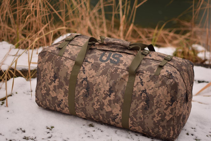 Велика військова тактична сумка баул армійська US колір піксель для речей ЗСУ - зображення 1