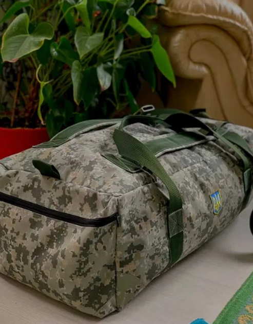 Баул 100 літрів військовий армійський тактичний сумка рюкзак похідний речовий піксель для ЗСУ - зображення 2
