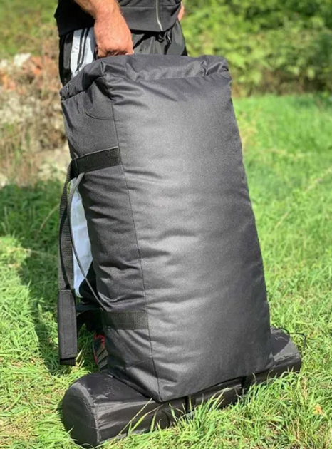 Баул 100 літрів військовий ЗСУ тактичний сумка рюкзак для речей похідний колір чорний передислокація - зображення 1