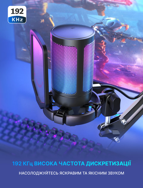 Мікрофон конденсаторний Fifine A6T USB Black - Фото 9 Мікрофон конденсаторний Fifine A6T USB Black - зображення 9