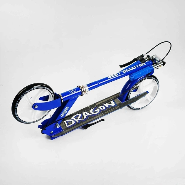 Самокат двоколісний D-83098 Best Scooter сталева рама, колеса PU 20см, ручне гальмо, грипси гумові, в коробці - изображение 2