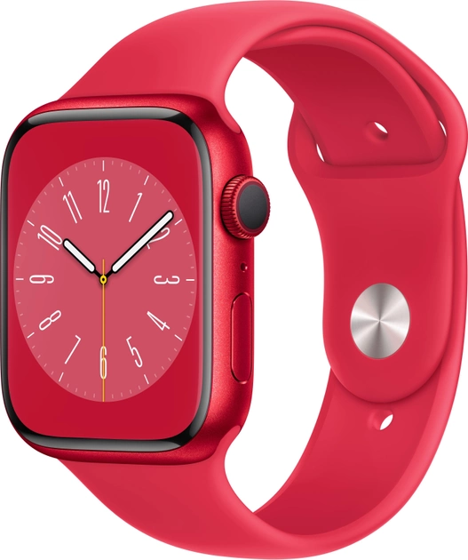 Smartwatch Apple Watch Series 8 GPS + LTE 45mm (PRODUCT)RED Aluminium Case with (PRODUCT)RED Sport Band (MNKA3) - obraz 1