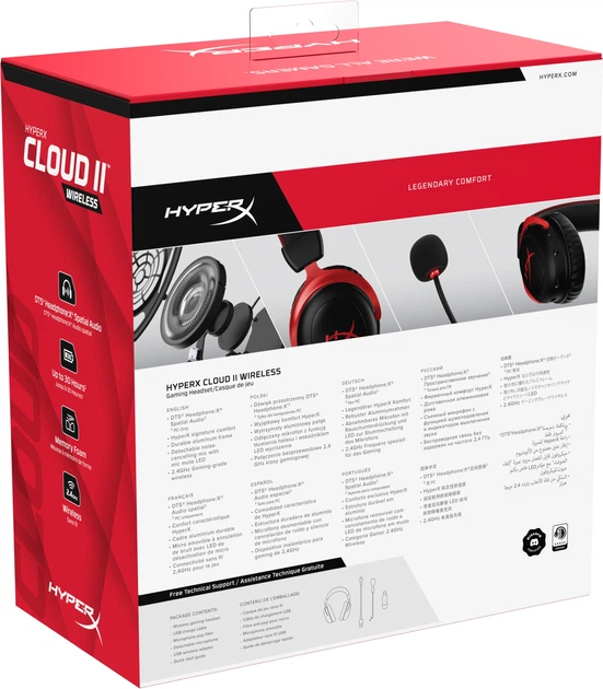 Słuchawki HyperX Cloud II Wireless Black-Red (HHSC2X-BA-RD/G / 4P5K4AA) - obraz 12
