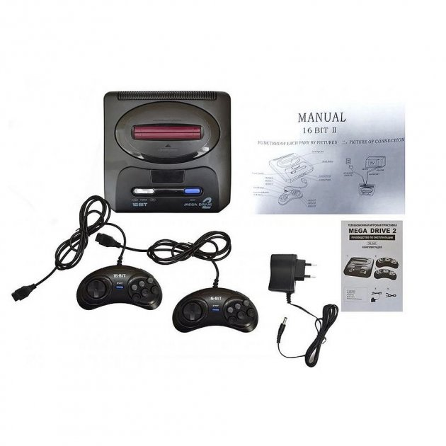 Ігрова приставка sega mega drive 2 з двома джойстиками та вбудованими ...