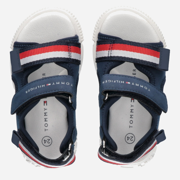Sandały chłopięce Tommy Hilfiger Stripes Velcro Sandal T1B2-32898-1589800- 31 Niebieskie (8052578176535) - obraz 4