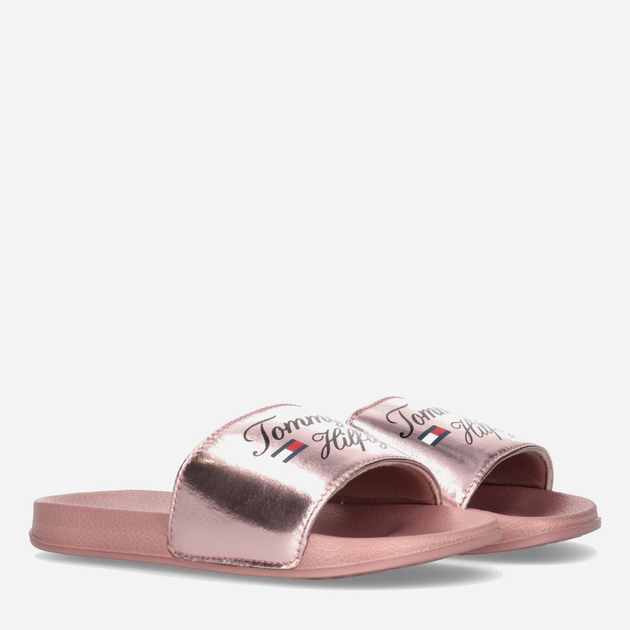 Klapki dziecięce Tommy Hilfiger Logo Pool Slide T3A0-32799-1367341- 32 Rose Gold (8052578181249) - obraz 2
