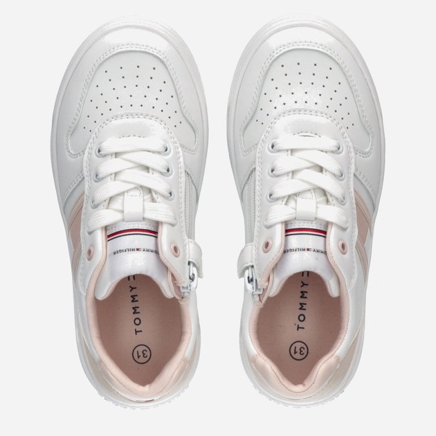 Sneakersy dziecięce dla dziewczynki Tommy Hilfiger Flag Low Cut Lace-up Sneaker T3A9-32723-1592Y257 38 Białe (8052578190104) - obraz 4