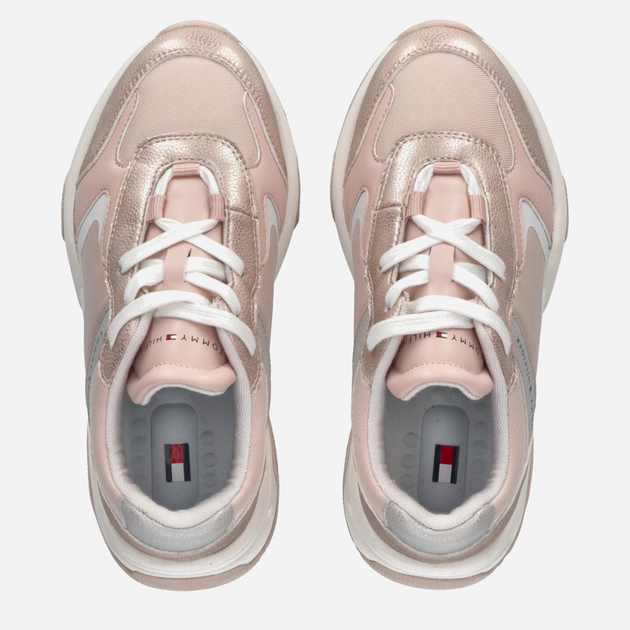 Дитячі кросівки для дівчинки Tommy Hilfiger Low Cut Lace-up Sneaker T3A9-32743-0579A317 34 Rose Gold/Pink (8052578191866) - зображення 4