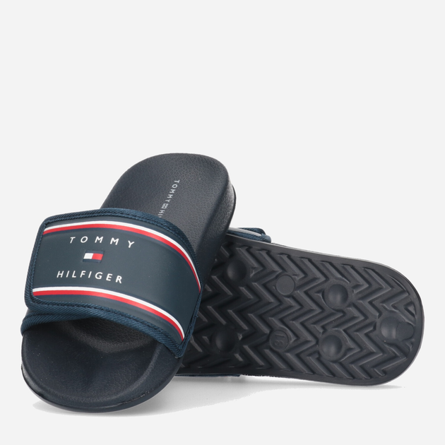 Klapki chłopięce Tommy Hilfiger Maxi Velcro Pool Slide T3B0-32934-1172800- 40 Niebieskie (8052578195123) - obraz 3
