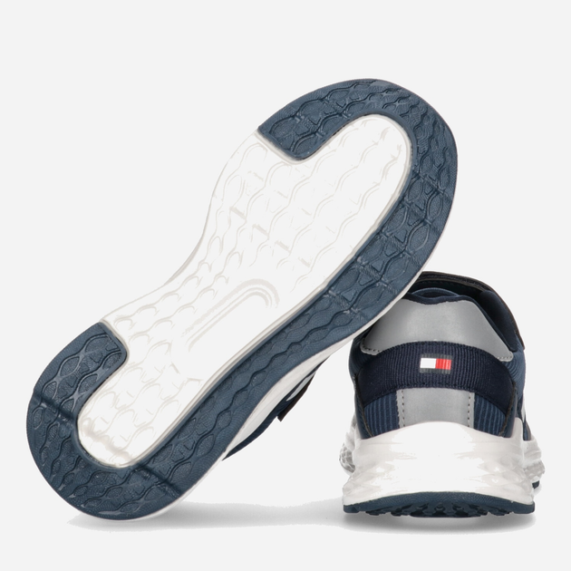 Sneakersy chłopięce na rzepy Tommy Hilfiger Flag Low Cut Lace-up Sneaker T3B9-32895-0328800- 30 Granatowe (8052578196823) - obraz 3