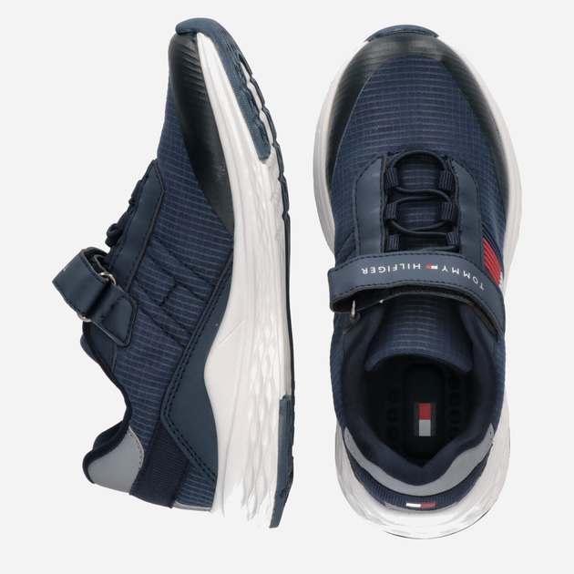 Sneakersy chłopięce na rzepy Tommy Hilfiger Flag Low Cut Lace-up Sneaker T3B9-32895-0328800- 30 Granatowe (8052578196823) - obraz 5