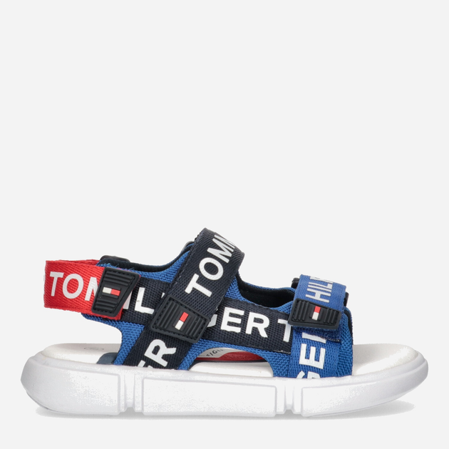 Дитячі сандалії для дівчинки Tommy Hilfiger Logo Velcro Sandal T3X2-32910-1590Y255 32 Сині (8052578197646) - зображення 1