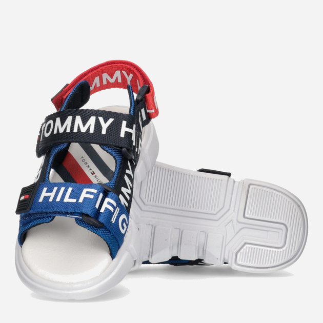 Sandały chłopięce Tommy Hilfiger Logo Velcro Sandal T3X2-32910-1590Y255 30 Granatowe (8052578197622) - obraz 3