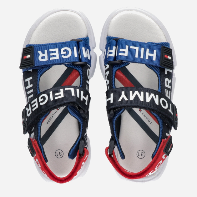 Sandały chłopięce Tommy Hilfiger Logo Velcro Sandal T3X2-32910-1590Y255 31 Granatowe (8052578197639) - obraz 4
