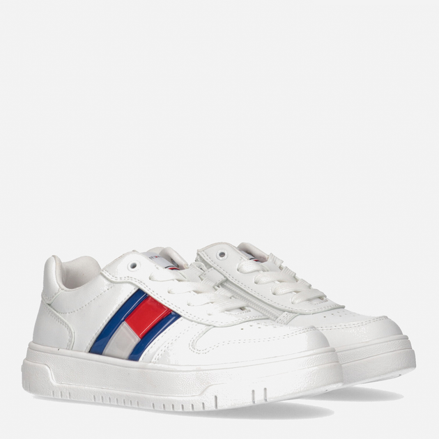 Buty sportowe dziecięce dla dziewczynki Tommy Hilfiger Flag Low Cut Lace-up Sneaker T3X9-32867-1355100- 31 Białe (8052578203996) - obraz 2