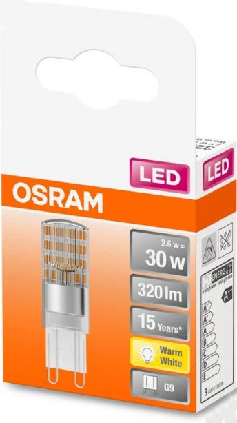 Lampa LED Osram PIN30 2.6W G9 2700K (4058075432338) - obraz 3