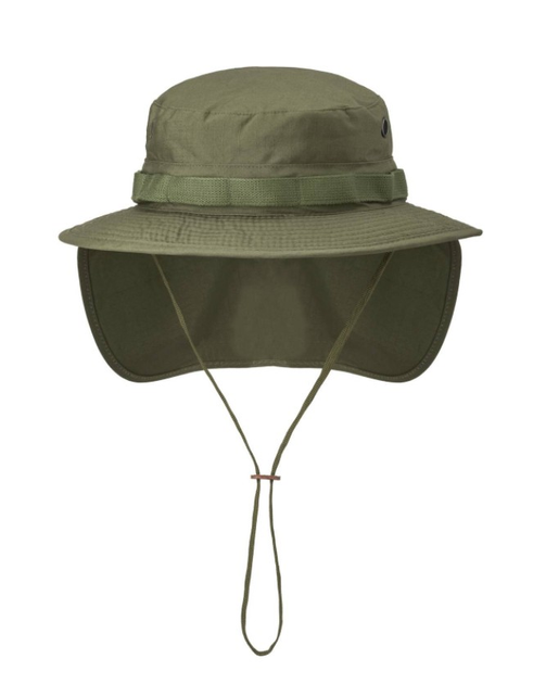 Панама тактична із захистом для шиї Boonie Hat PolyCotton Ripstop Helikon-Tex Olive Green - зображення 2