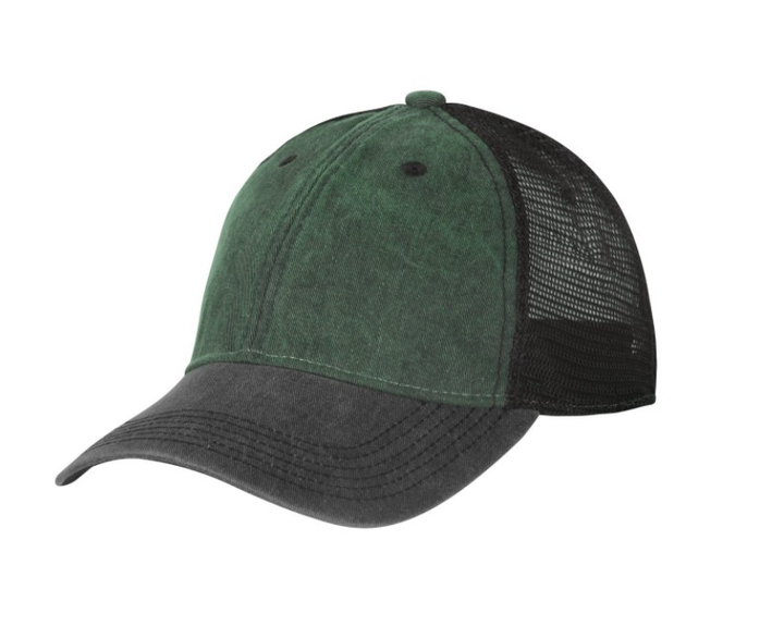 Бейсболка тактична Plain Trucker Cap Washed Cotton Helikon-Tex Washed Dark Green/Wahsed Black (Зелено-чорний) One Size - зображення 1