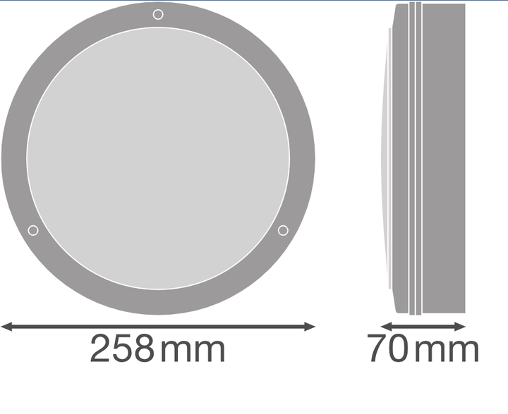Світильник led ledvance круглий аварійний 3 години 10w 800lm 3000K Ø250 IP65 (4058075647343) ледванс Теплий білий - зображення 4