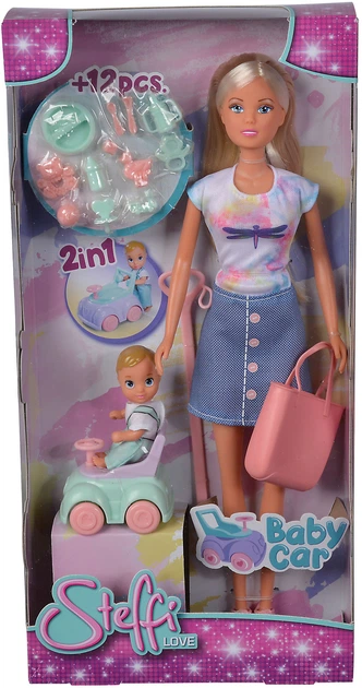 Ляльковий набір Simba Штеффі з малюком на машинці (SBA105733585) - зображення 7