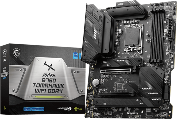 マザーボード MSI MAG B760 TOMAHAWK WIFI DDR5 LGA1700 Материнская плата MSI MAG B760 Tomahawk Wi-Fi DDR4 (s1700, Intel