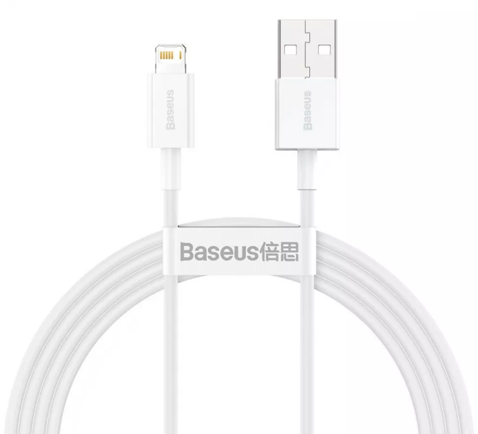 Кабель для зарядки Baseus CALYS-B02 Superior Series Fast Charging Lightning 2.4A, 1.5 м white - Фото 1 Кабель для зарядки Baseus CALYS-B02 Superior Series Fast Charging Lightning 2.4A, 1.5 м white - изображение 1