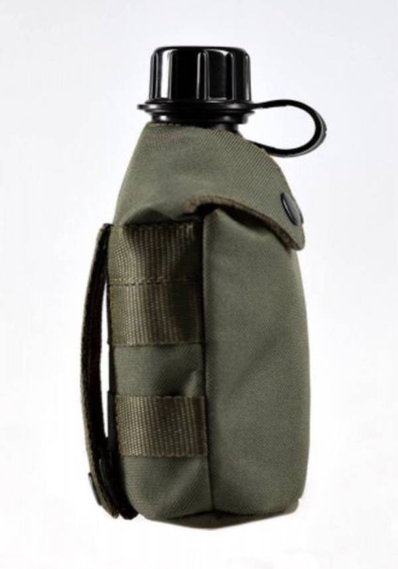 Армейская фляга пластиковая с чехлом Kronos 780 мл Украина Хаки - изображение 1