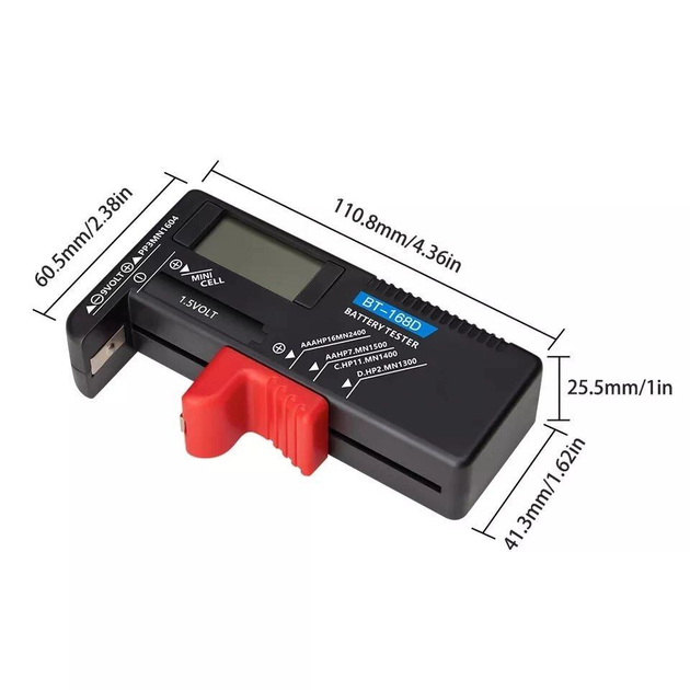 Универсальный тестер заряда батареек с Lcd Vkstar Bt-168d – фото ...