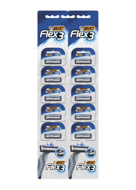 Набір бритв без змінних картриджів BIC Flex 3 (10 шт) (3086123364196) - зображення 1