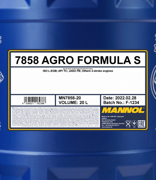 Моторное масло Mannol 7858 AGRO FORMULA S API TC двухтактное - изображение 2