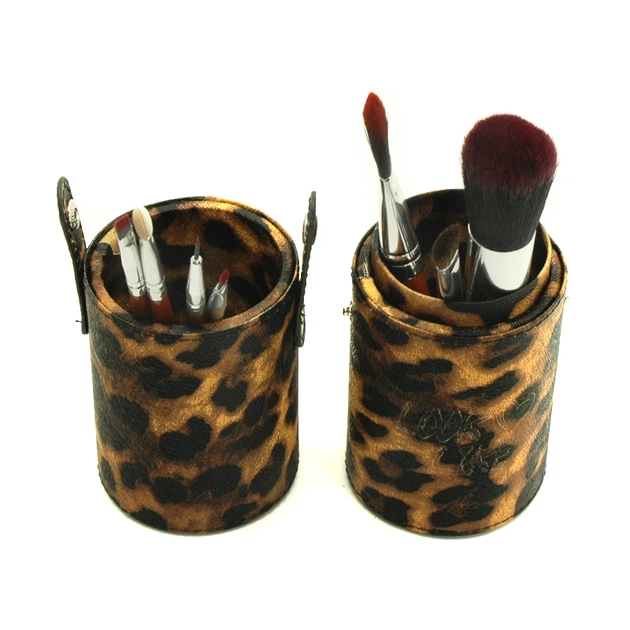 Кисти для макияжа 7 штук леопардовые в тубусе – купить