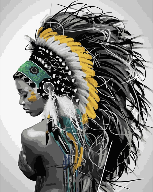 Картина по номерам Красота в перьях, 40х50 Strateg Премиум с лаком и ...