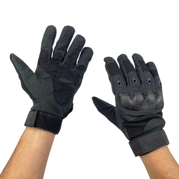 Тактичні рукавиці розмір L чорні - зображення 1