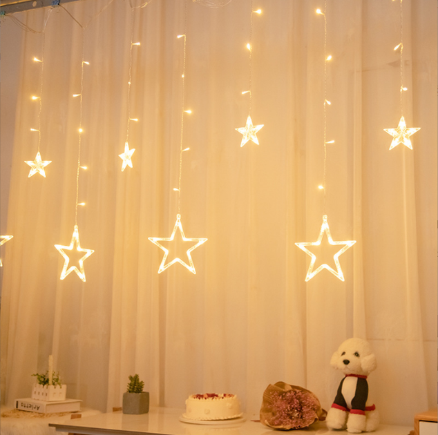 LED гирлянда новогодняя STAR цвет Теплый Белый 8 режимов от 220В - Фото 9 LED гирлянда новогодняя STAR цвет Теплый Белый 8 режимов от 220В - изображение 9