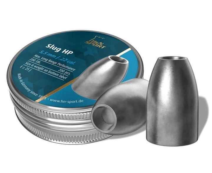 Кулі пневматичні H&N Slug HP кал. 5.53 мм. Вага – 1.36 грама. 200 шт/уп (1453.04.11) - зображення 1