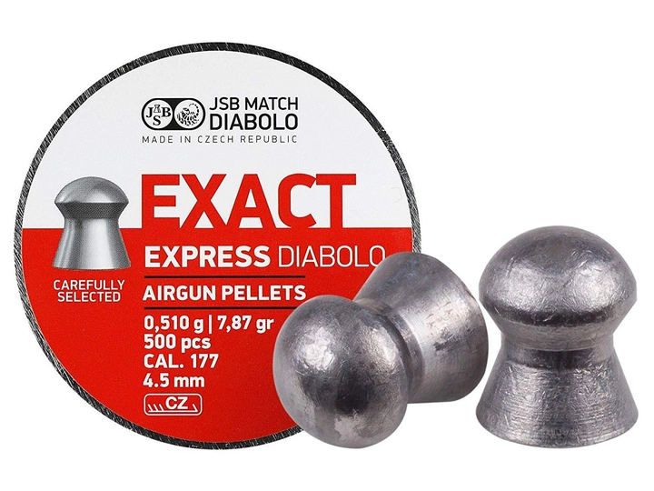Свинцеві кулі JSB Diabolo Exact Express 4,5 мм 0,510 р 500 шт (1453.05.22) - зображення 1