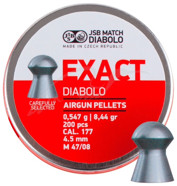 Пули пневм JSB Diabolo Exact, 4,5 мм , 0,547 гр. (200шт/уп) - изображение 1