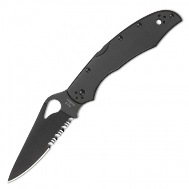 Кишеньковий ніж Spyderco Byrd Cara Cara 2 Black Blade, напівсерейтор (87.11.47) - зображення 1