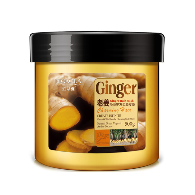 Маска BIOAQUA Ginger Hair Mask для волос укрепляющая с имбирем 500 г ...