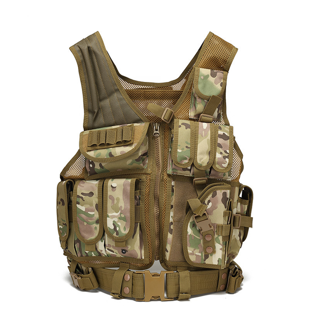 Жилет тактический AOKALI Outdoor A60 (Camouflage CP) камуфляжный водонепроницаемый с карманом (OPT-17681) - изображение 1