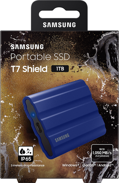 SSD диск Samsung T7 Shield 1TB USB 3.2 Type-C Blue (MU-PE1T0R/EU