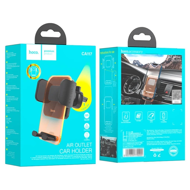 Автодержатель Hoco CA117 цитрусовый - Фото 6 Автодержатель Hoco CA117 цитрусовый - изображение 6