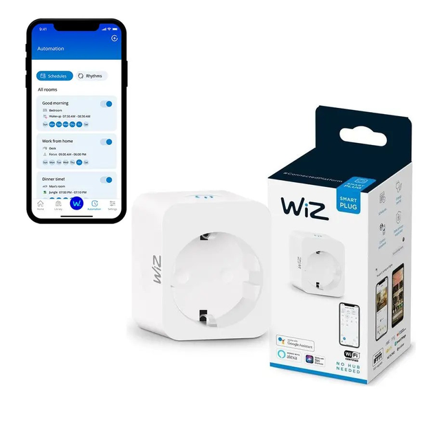 WiZ умная розетка Smart Plug Powermeter Type-F 2300W, Измеритель ...
