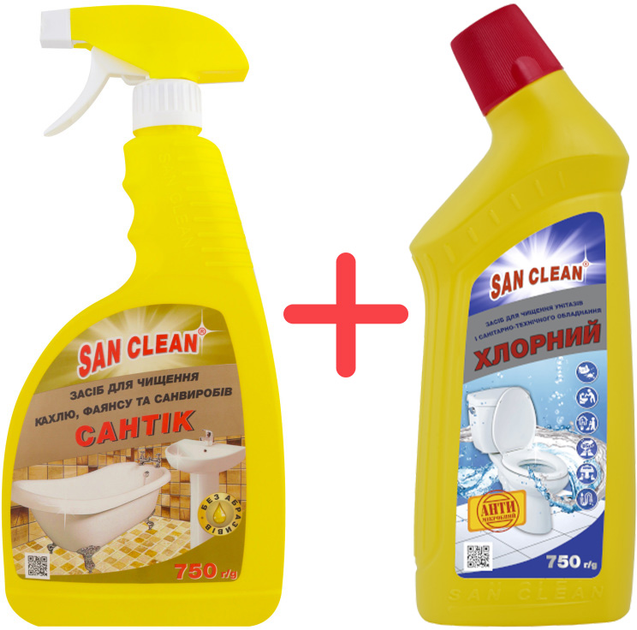  чистящих средств San Clean Сантик для сантехники с распылителем .