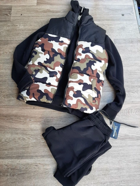 Мужской костюм, тройка, Мод NS_1457, черный\камуфляж. размер 2ХL от ...