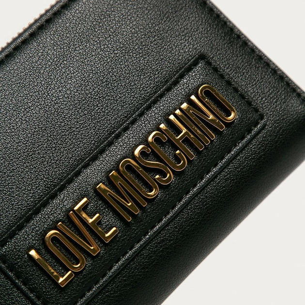 Portfel damski Love Moschino Portafogli Pvc Nero Galv.Ott.V. JC5629PP0AKM Czarny ocynk.Ott.V. (8059826138987) - obraz 3
